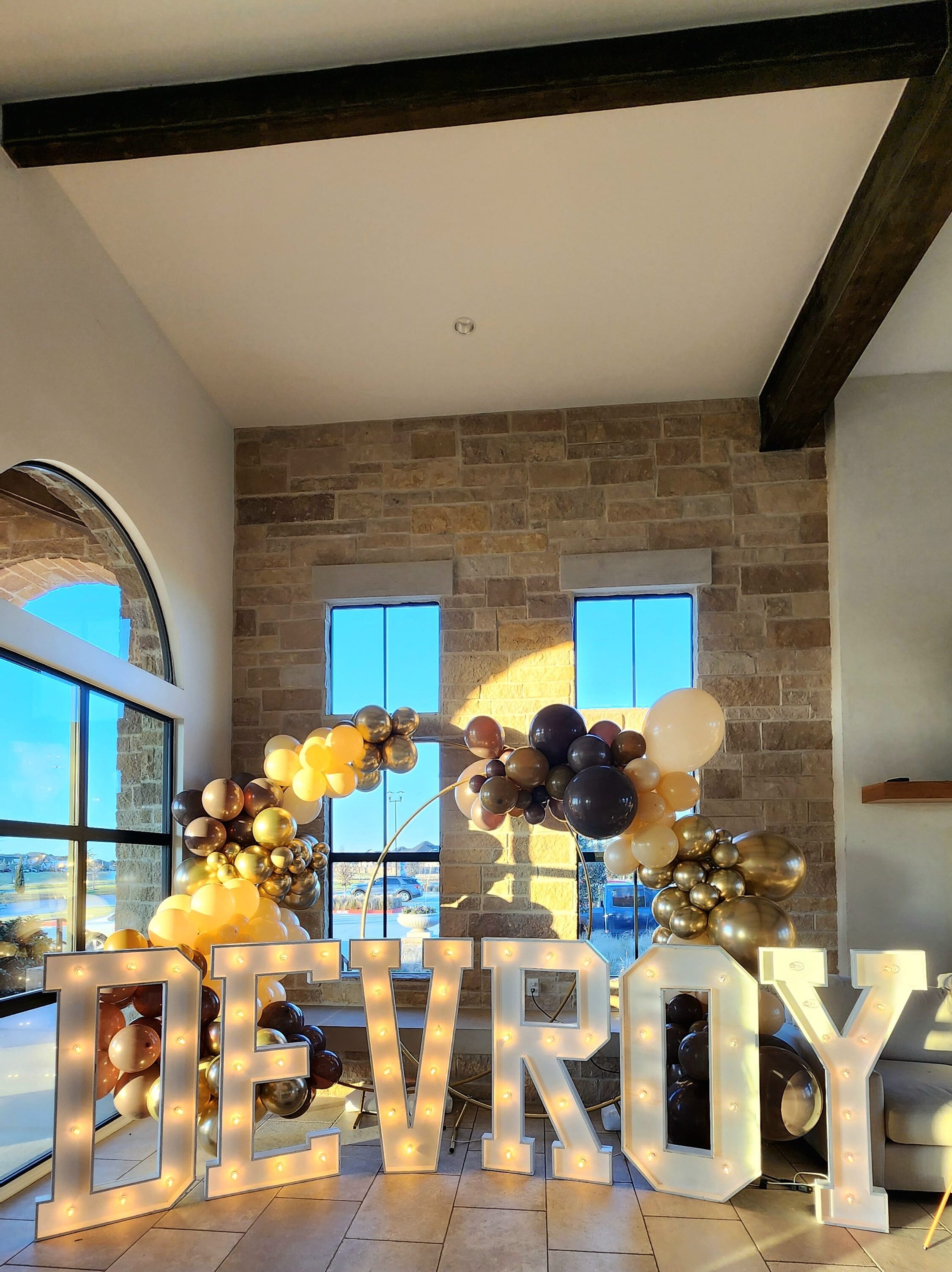 Marquee letters for birthday parties